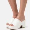 Wide Fit - Mules À Talons - White -Magasin De Sélection De Chaussures De Mode 652a308afe5846bab115adf6dceeb680
